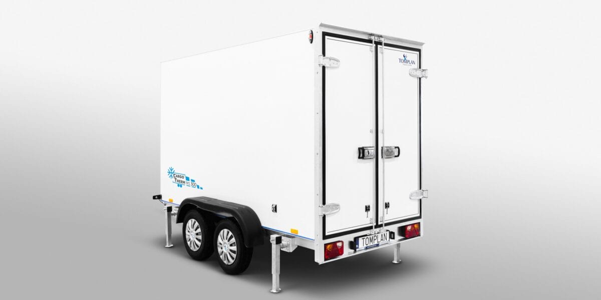 Remorque Frigo - Vue arrirère latérale